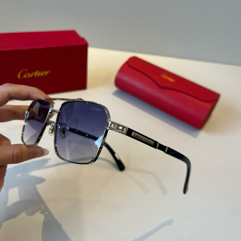 Cartier Lightweight Metal Rimless Silver Lens Sunglasses for Men & Wo - 415924 - detail image 4