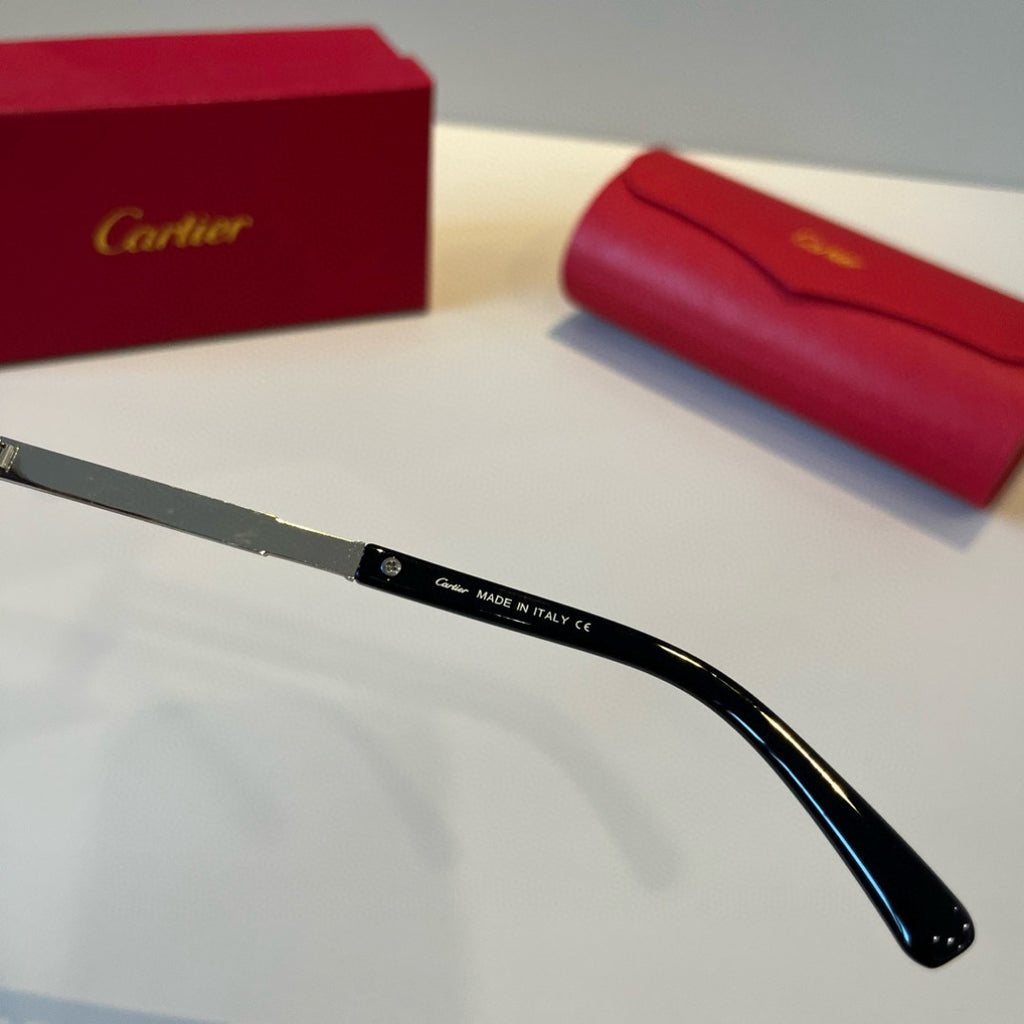 Cartier Lightweight Metal Rimless Silver Lens Sunglasses for Men & Wo - 415924 - detail image 5