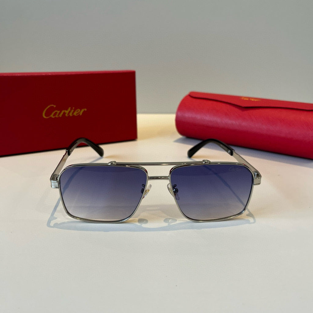 Cartier Lightweight Metal Rimless Silver Lens Sunglasses for Men & Wo - 415924 - detail image 2