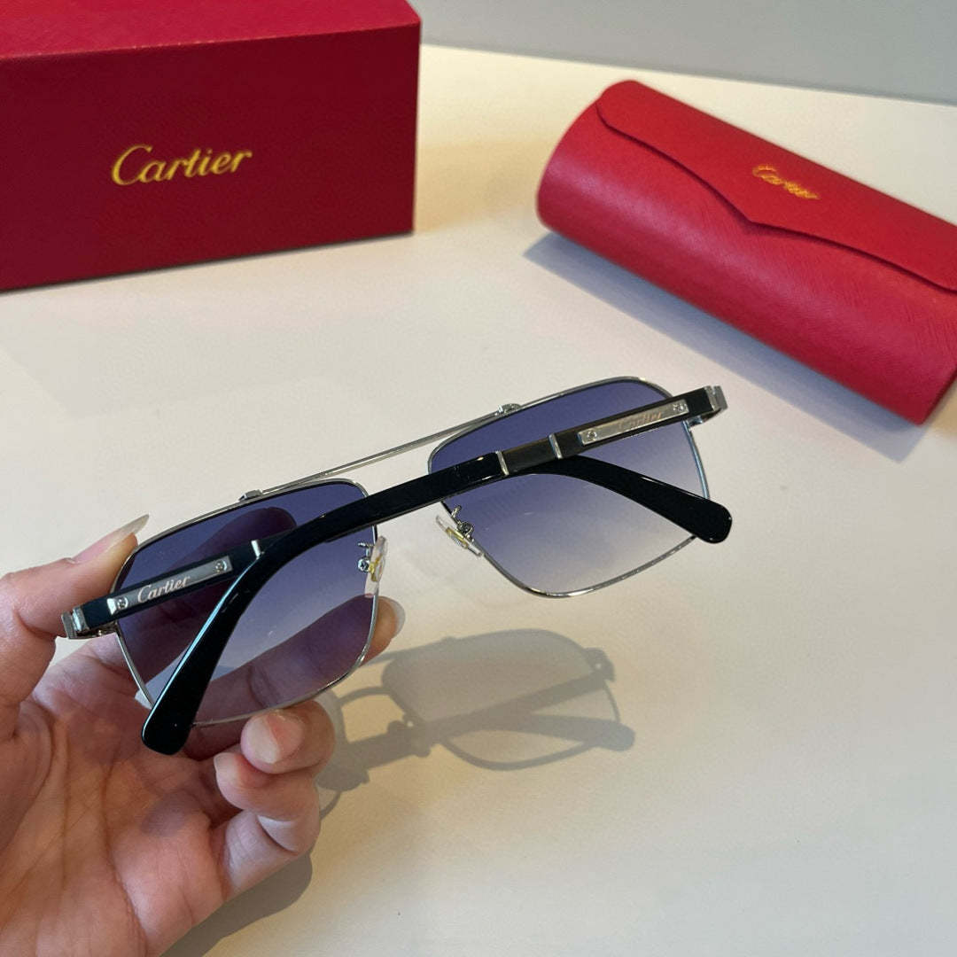 Cartier Lightweight Metal Rimless Silver Lens Sunglasses for Men & Wo - 415924 - detail image 7