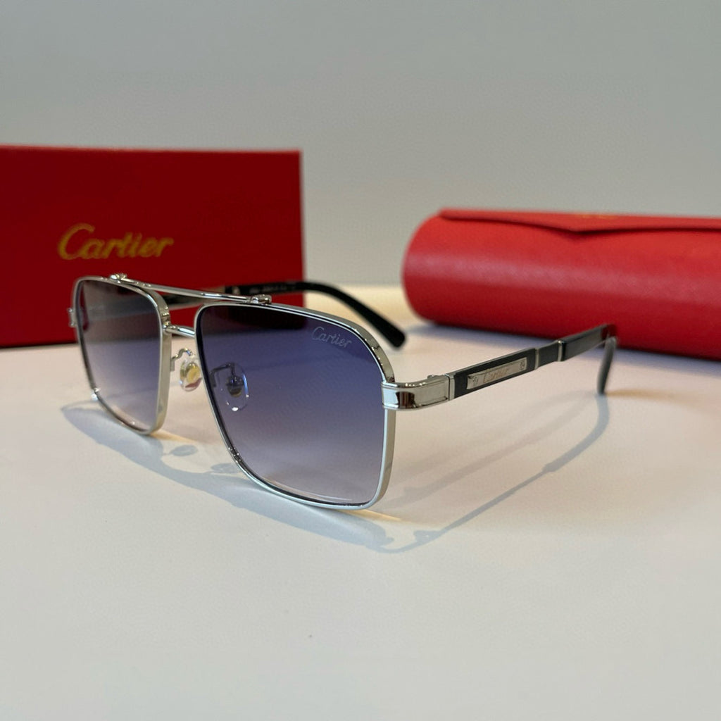 Cartier Lightweight Metal Rimless Silver Lens Sunglasses for Men & Wo - 415924 - detail image 3
