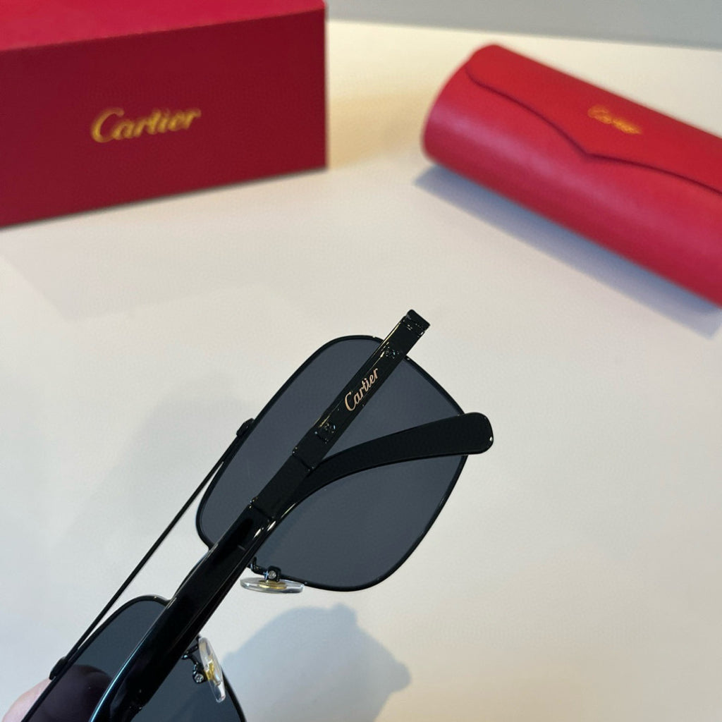 Cartier Lightweight Metal Rimless Black Lens Sunglasses for Men & Wom - 487377 - detail image 8
