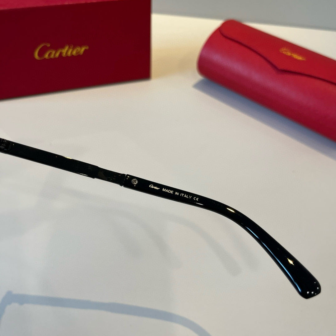 Cartier Lightweight Metal Rimless Black Lens Sunglasses for Men & Wom - 415925 - detail image 5