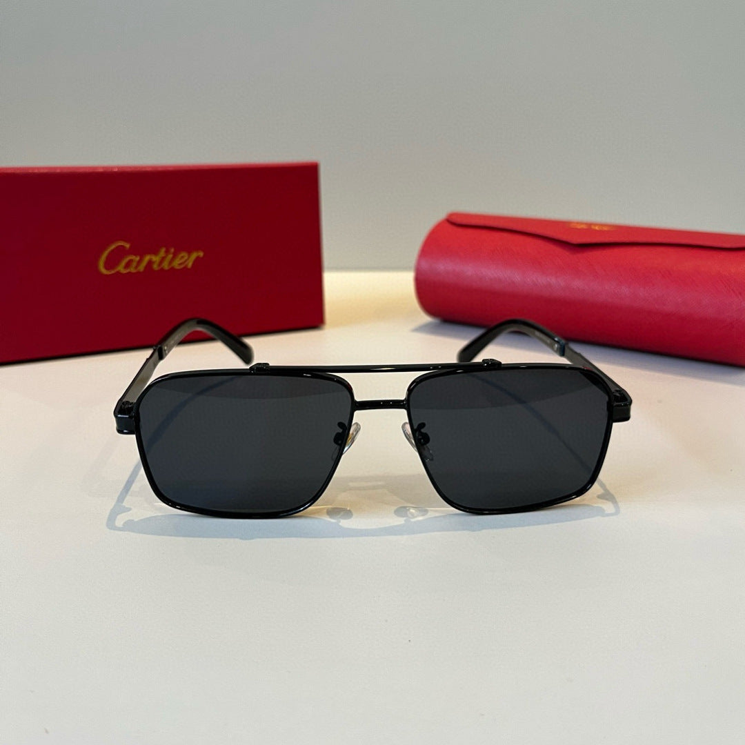 Cartier Lightweight Metal Rimless Black Lens Sunglasses for Men & Wom - 487377 - detail image 2