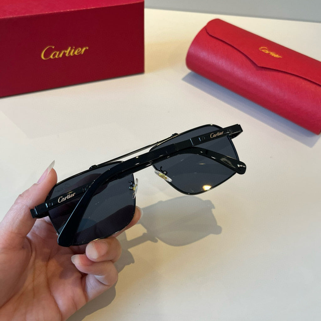 Cartier Lightweight Metal Rimless Black Lens Sunglasses for Men & Wom - 487377 - detail image 7