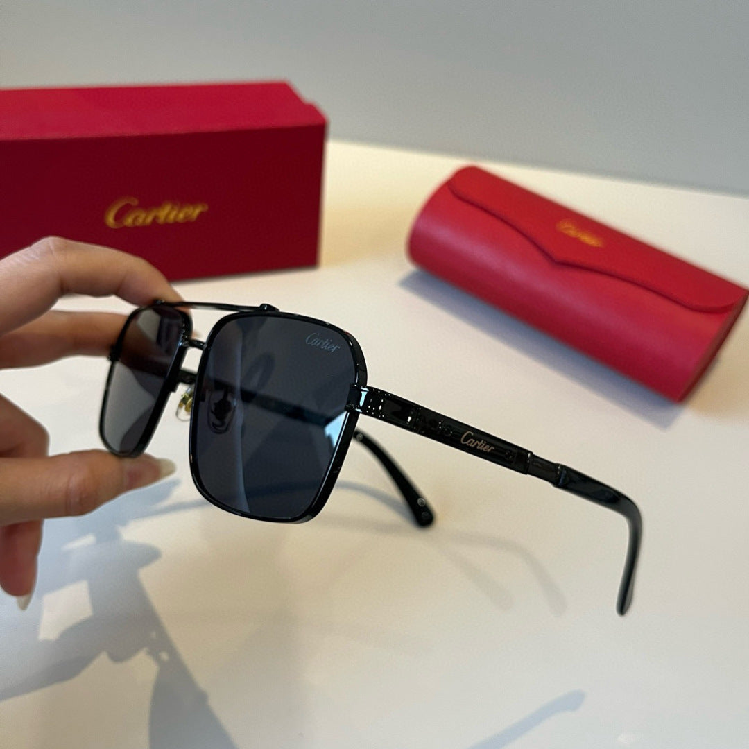 Cartier Lightweight Metal Rimless Black Lens Sunglasses for Men & Wom - 487377 - detail image 4