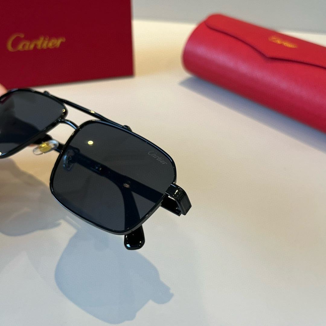 Cartier Lightweight Metal Rimless Black Lens Sunglasses for Men & Wom - 415925 - detail image 9