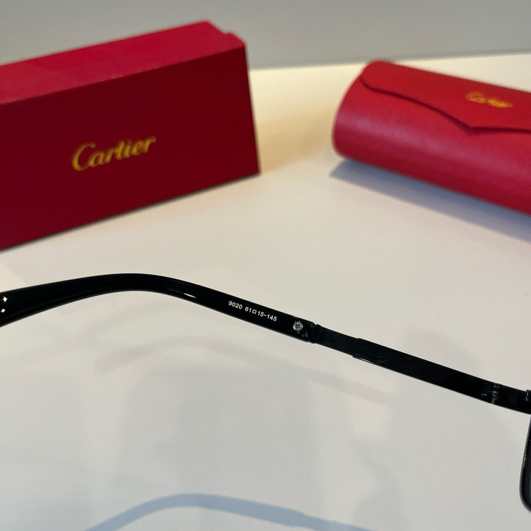 Cartier Lightweight Metal Rimless Black Lens Sunglasses for Men & Wom - 487377 - detail image 6