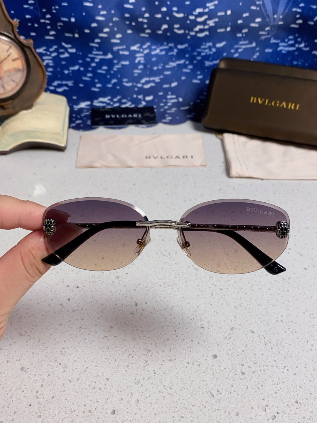 Bottega Veneta Lightweight Metal Rimless Silver Lens Sunglasses - 466347 - detail image 4