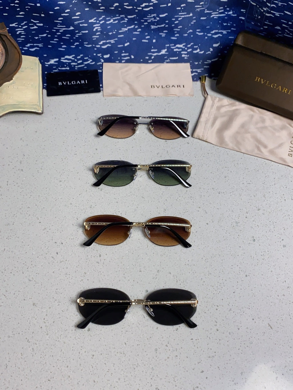 Bottega Veneta Lightweight Metal Rimless Brown Lens Sunglasses for Men & Women - detail image 11