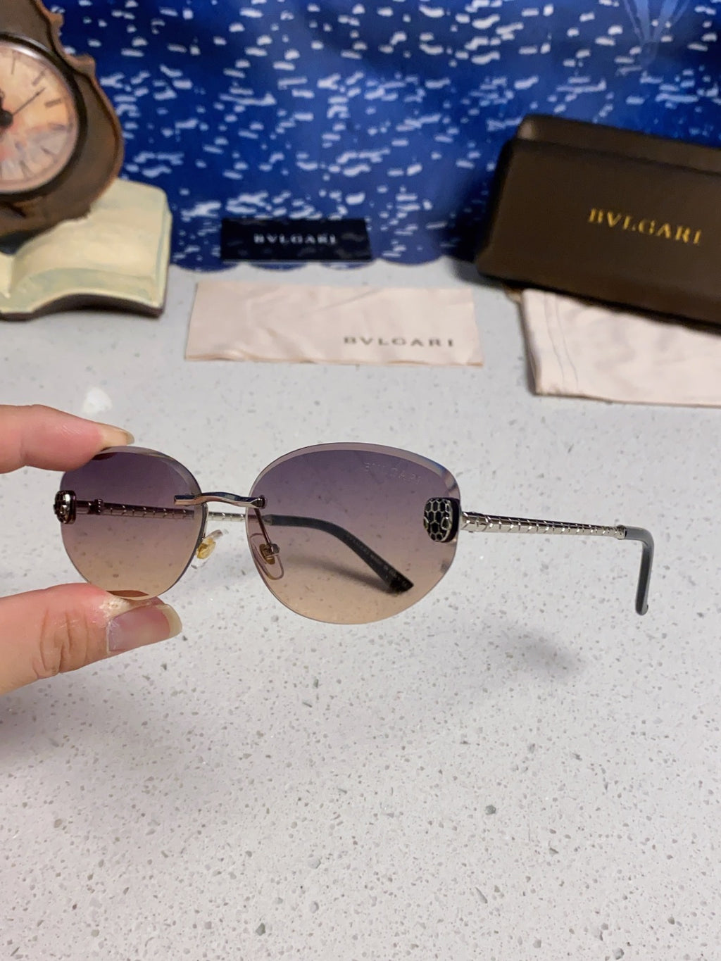Bottega Veneta Lightweight Metal Rimless Silver Lens Sunglasses - 466347 - detail image 6