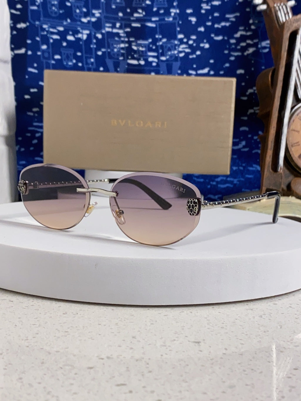 Bottega Veneta Lightweight Metal Rimless Silver Lens Sunglasses - 466347