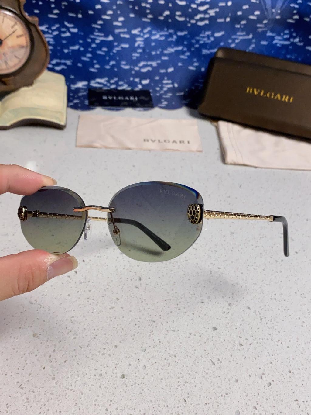Bottega Veneta Lightweight Metal Rimless Silver Lens Sunglasses - 466348 - detail image 6