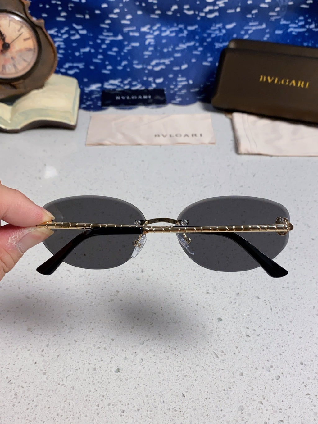 Bottega Veneta Lightweight Metal Rimless Silver Lens Sunglasses - detail image 5