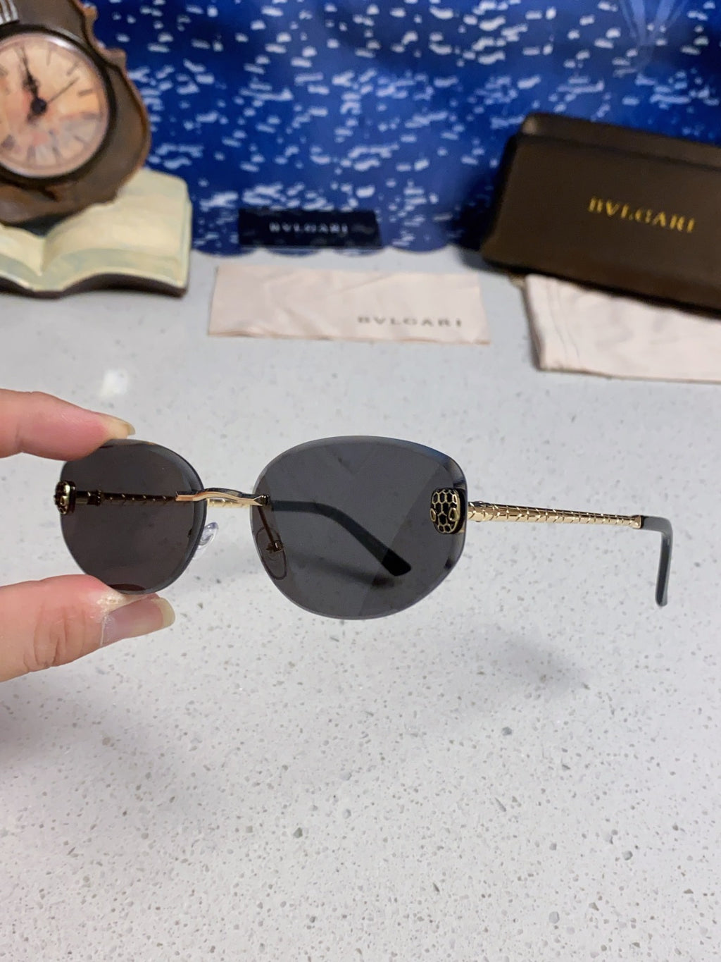 Bottega Veneta Lightweight Metal Rimless Silver Lens Sunglasses - detail image 6