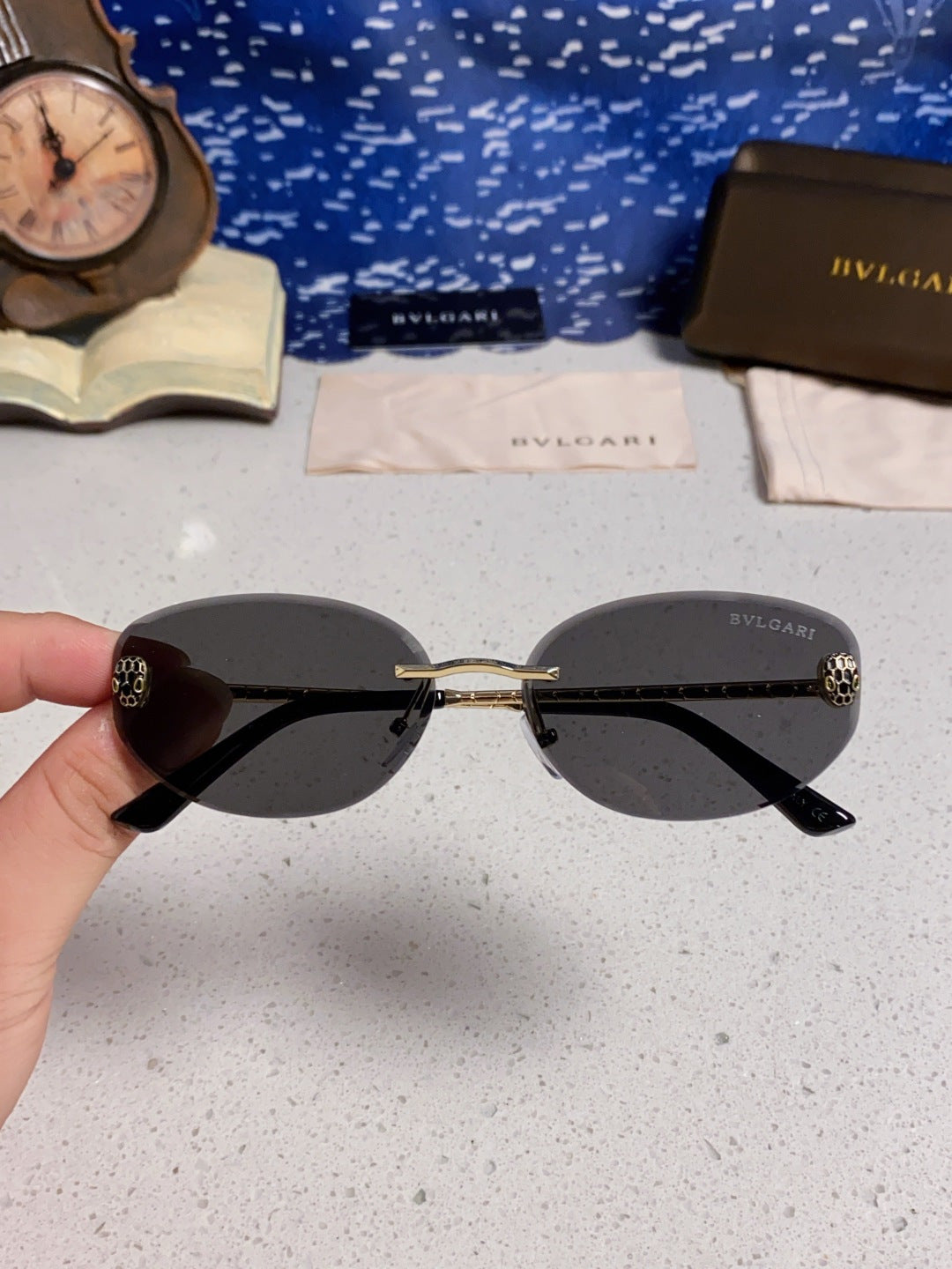 Bottega Veneta Lightweight Metal Rimless Silver Lens Sunglasses - detail image 4