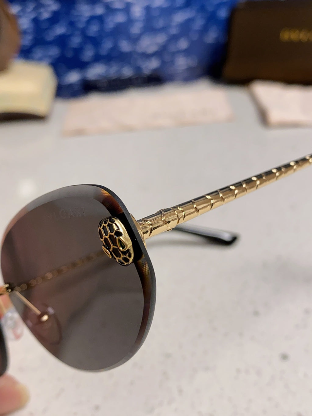 Bottega Veneta Lightweight Metal Rimless Silver Lens Sunglasses - detail image 7