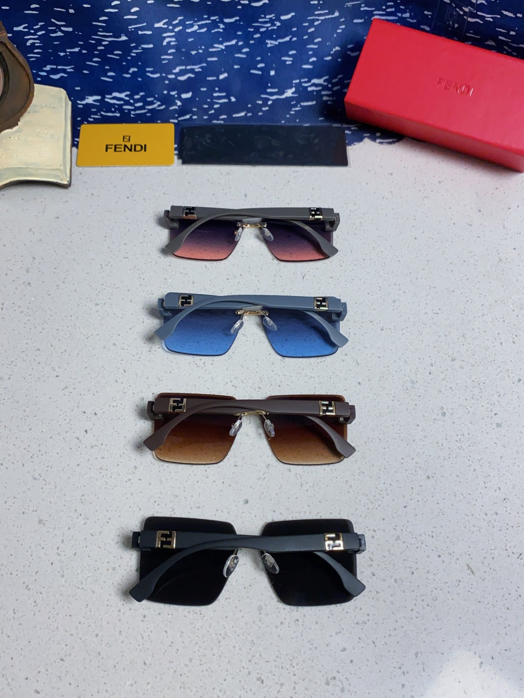 Fendi Lightweight Rimless Brown Lens Sunglasses for Women - detail image 11