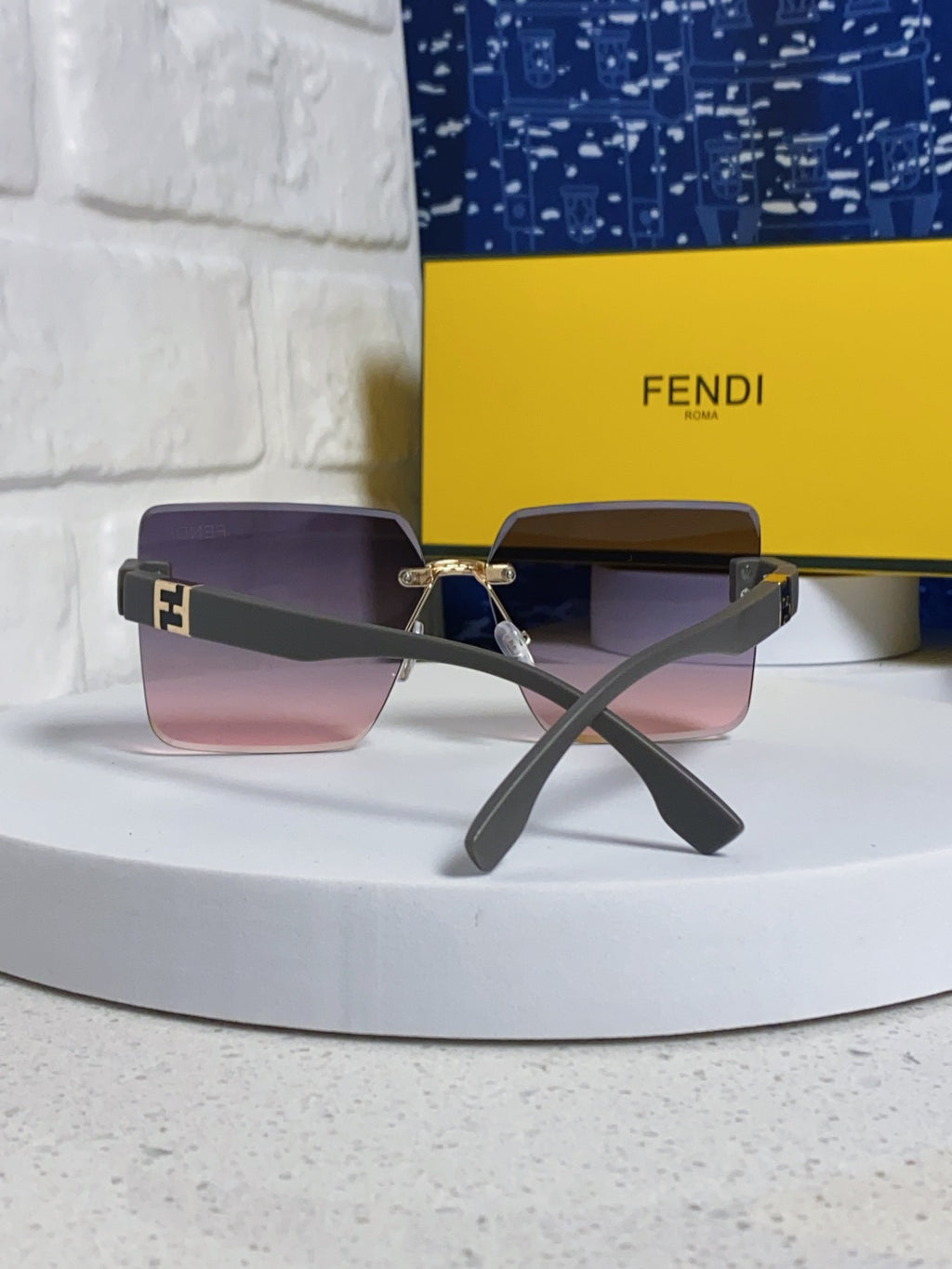 Fendi Lightweight Rimless Silver Lens Sunglasses for Women - 466182 - detail image 3