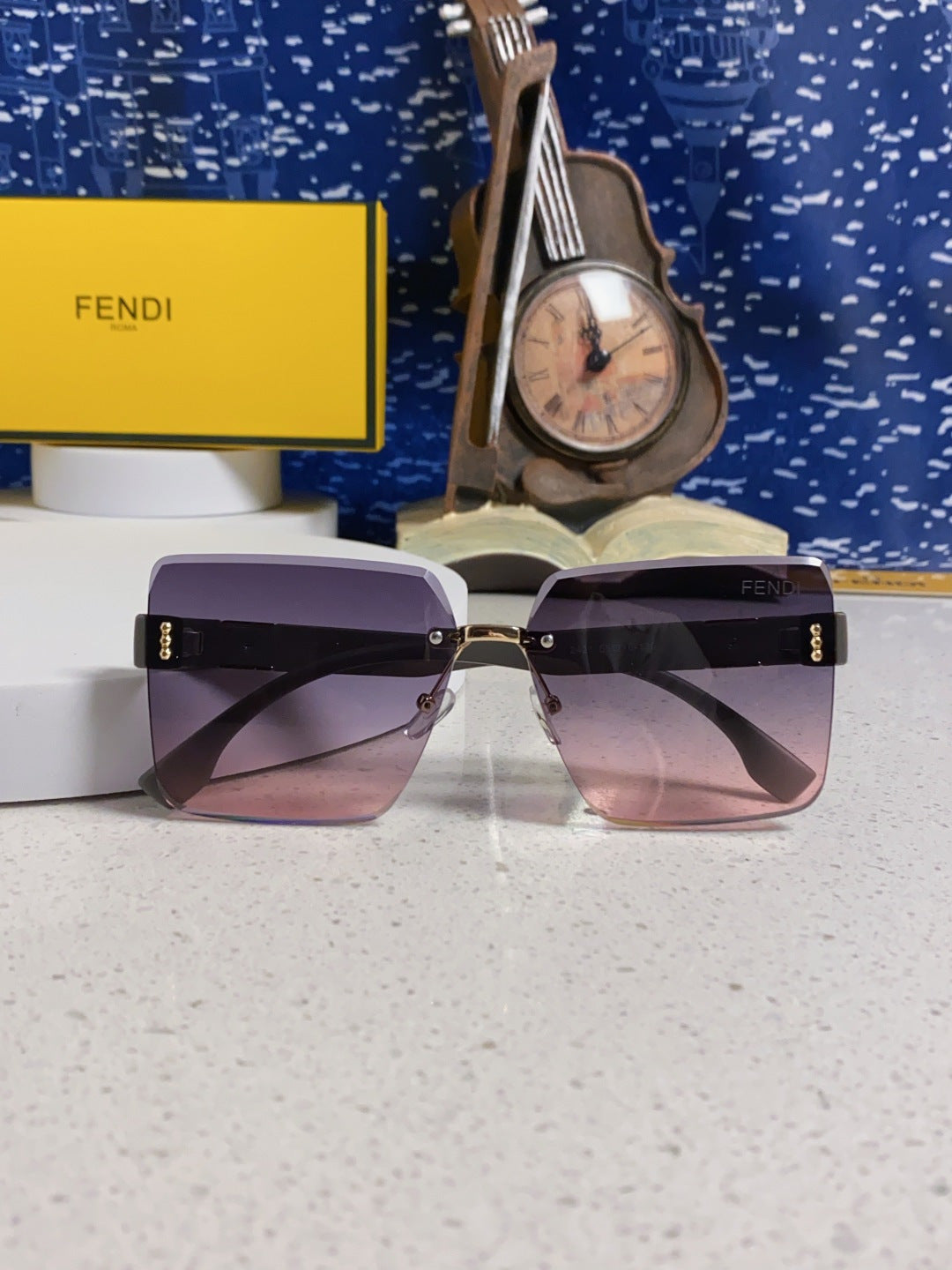 Fendi Lightweight Rimless Silver Lens Sunglasses for Women - 466182 - detail image 9