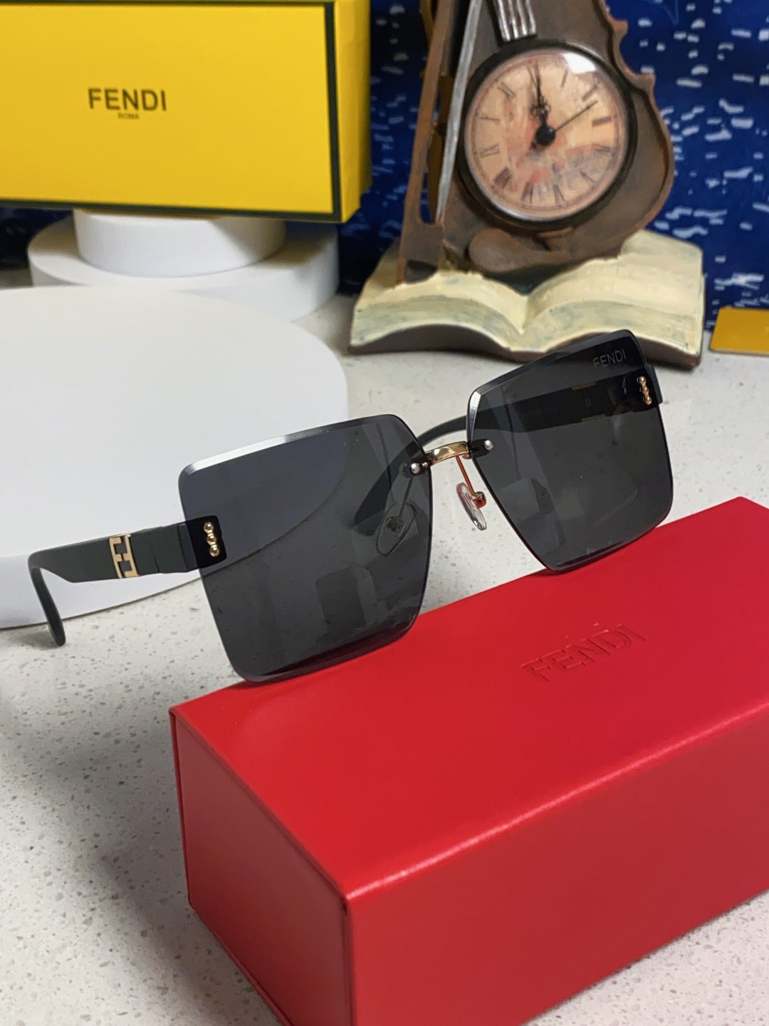 Fendi Lightweight Rimless Silver Lens Sunglasses for Women - detail image 10
