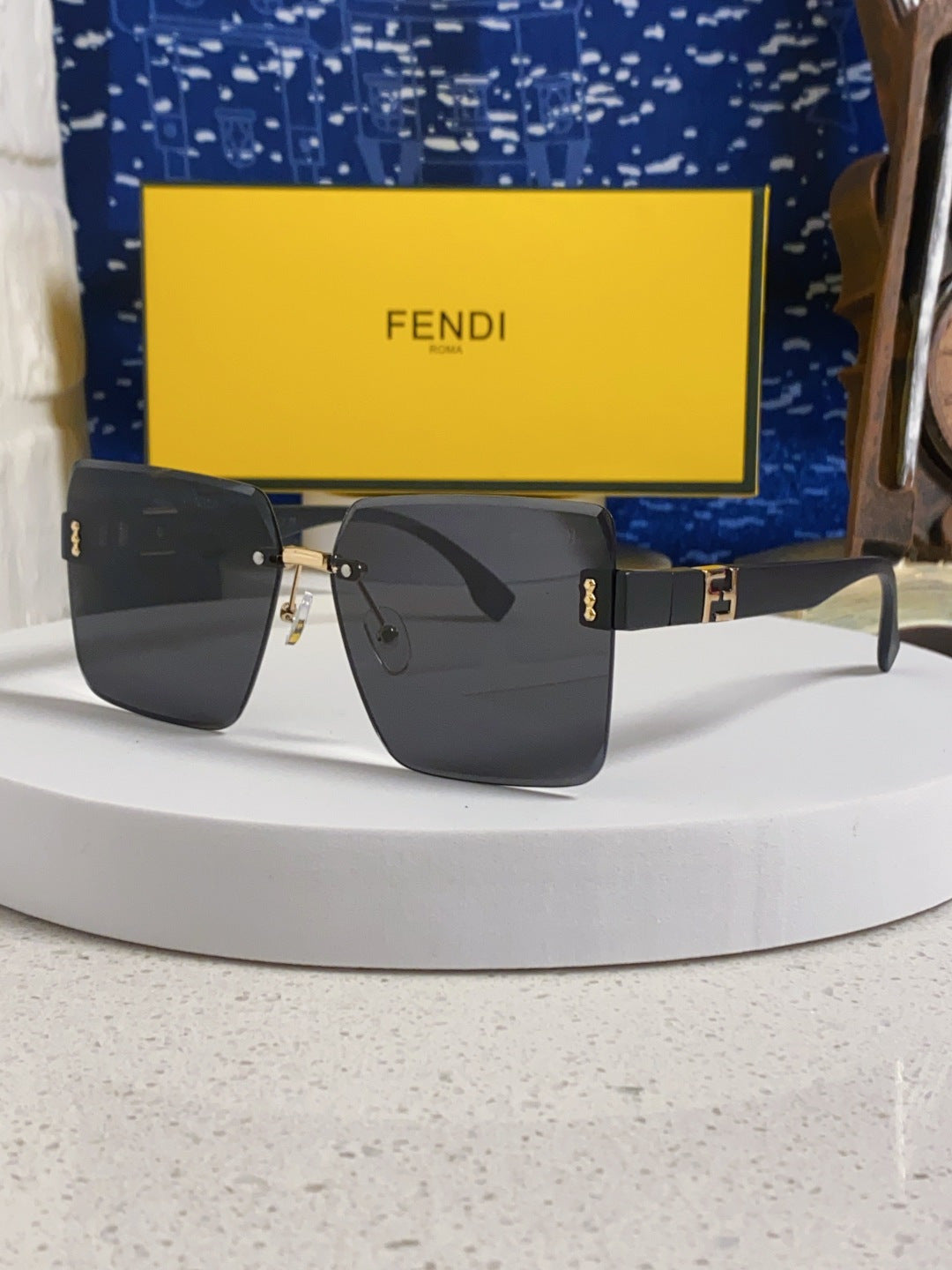 Fendi Lightweight Rimless Silver Lens Sunglasses for Women