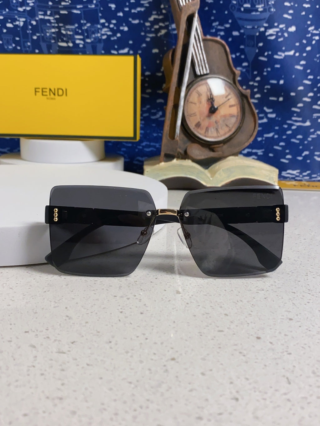 Fendi Lightweight Rimless Silver Lens Sunglasses for Women - detail image 9