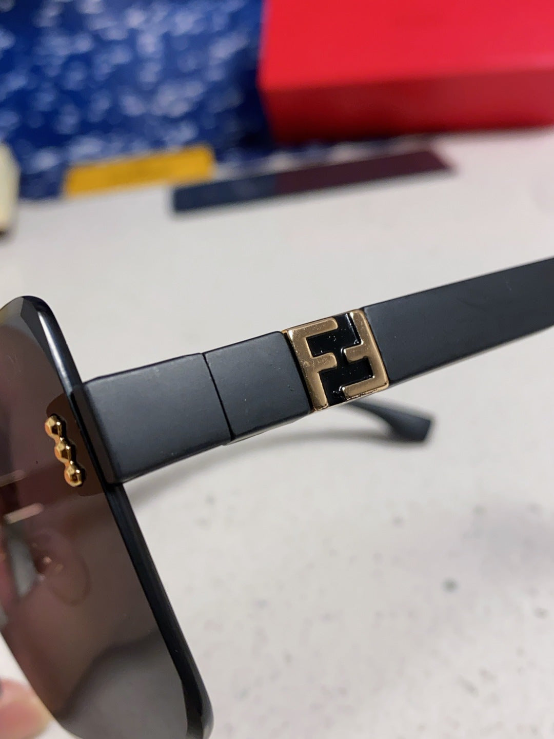 Fendi Lightweight Rimless Silver Lens Sunglasses for Women - detail image 7