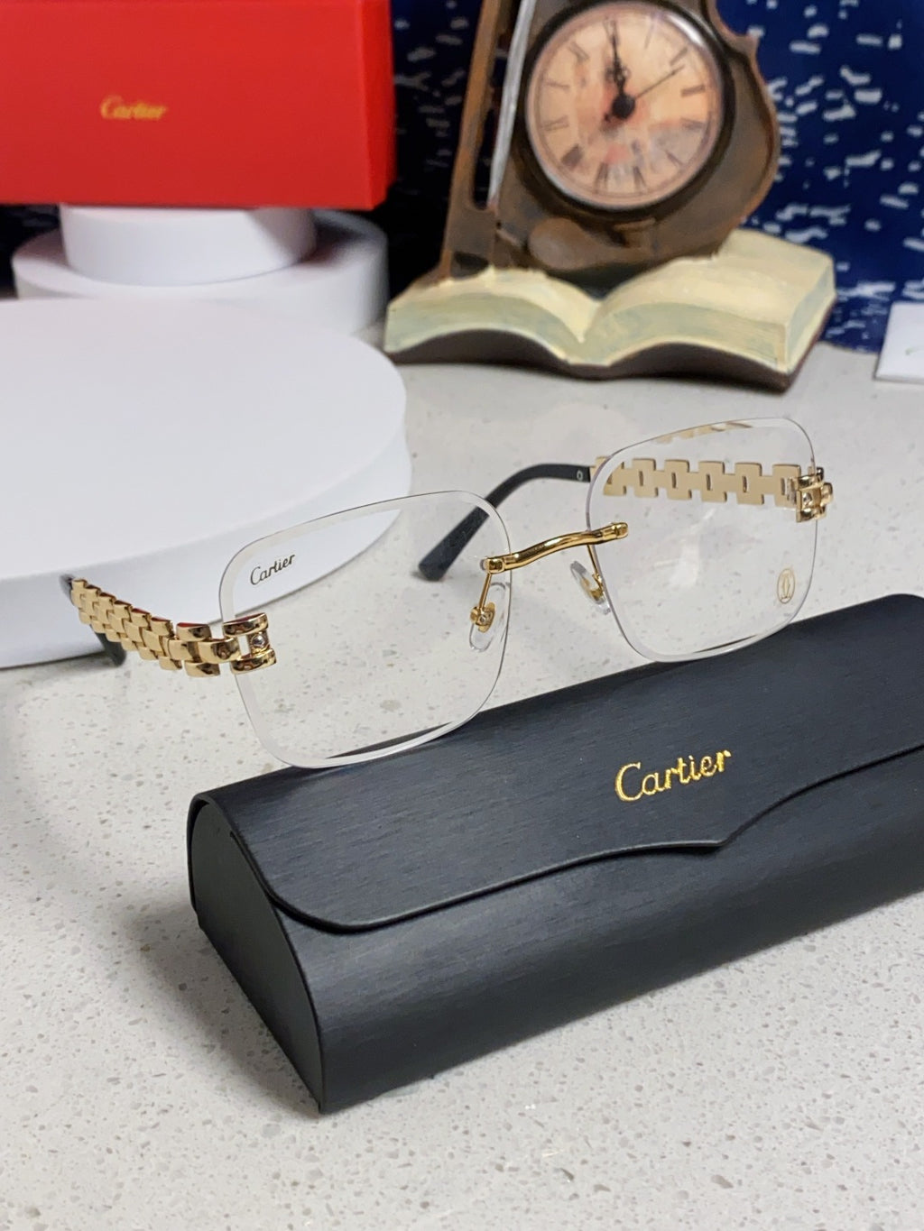 Cartier Lightweight Rimless Silver Lens Sunglasses for Men & Women - 493654 - detail image 9