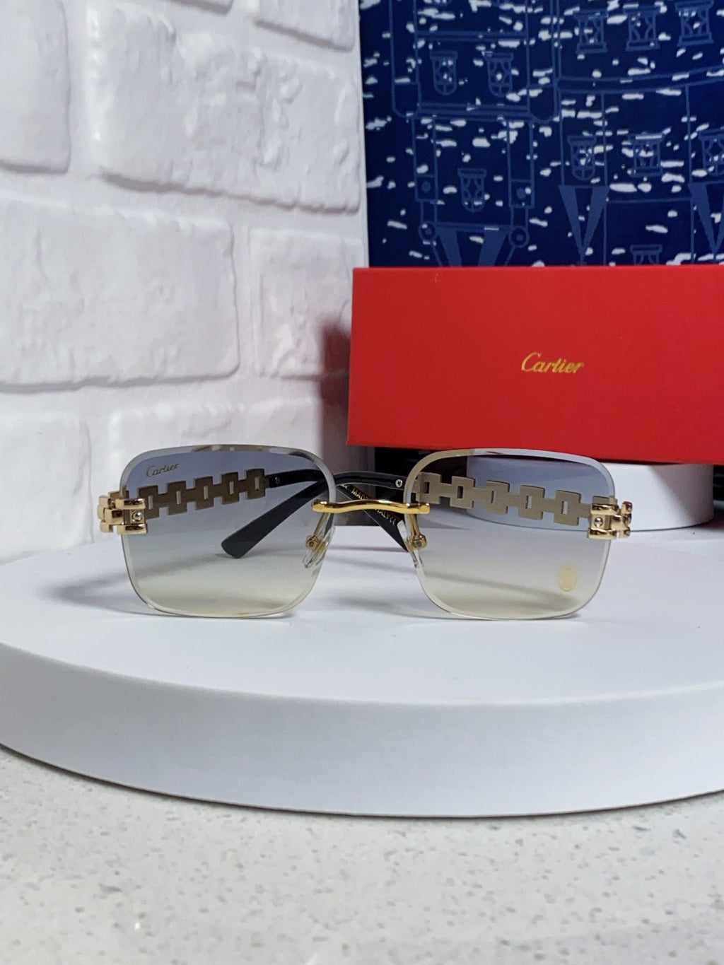Cartier Lightweight Rimless Silver Lens Sunglasses for Men & Women - 493656 - detail image 2