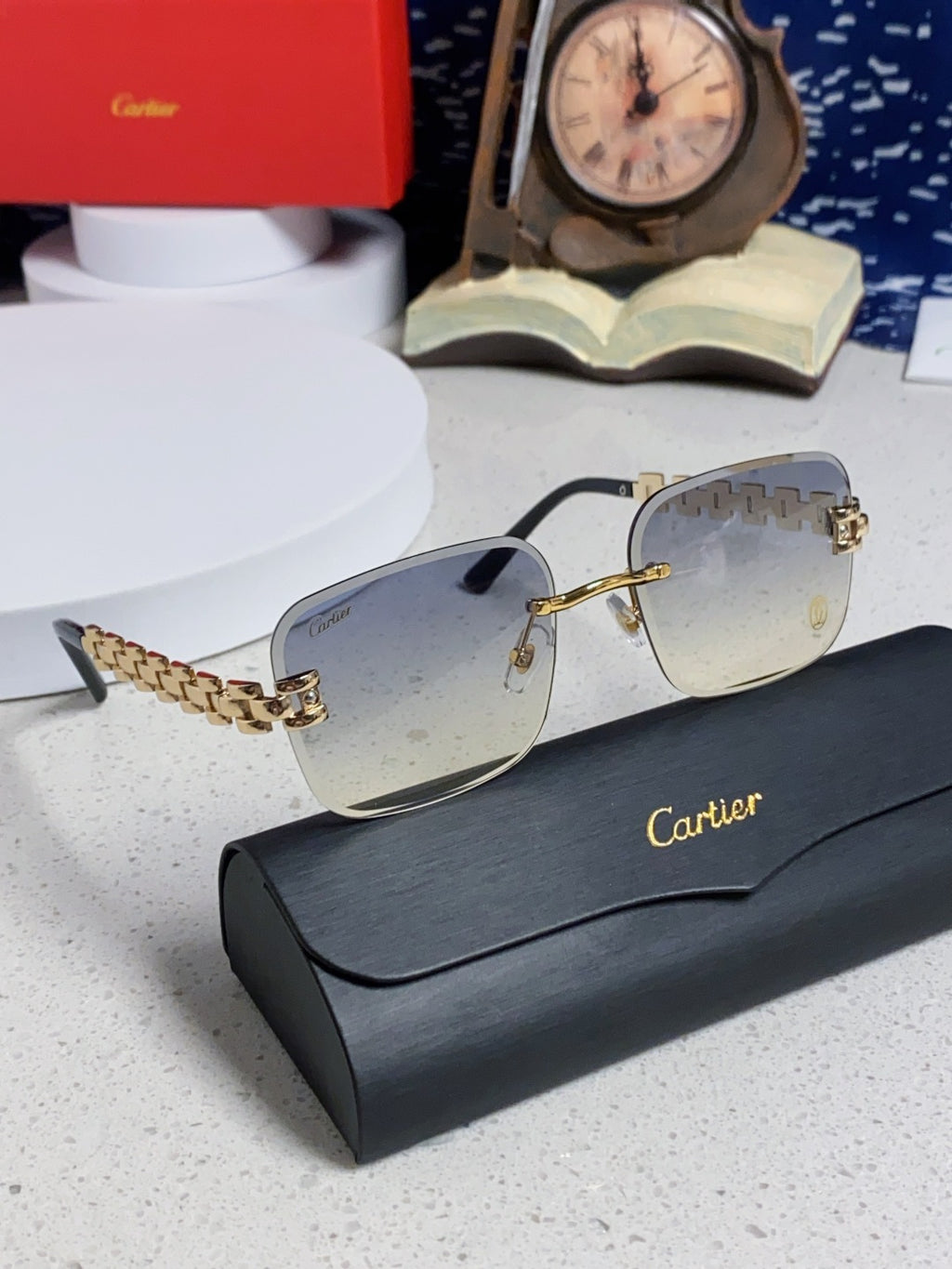 Cartier Lightweight Rimless Silver Lens Sunglasses for Men & Women - 415882 - detail image 10