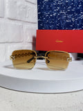 Cartier Lightweight Rimless Orange Lens Sunglasses for Men & Women - 493657