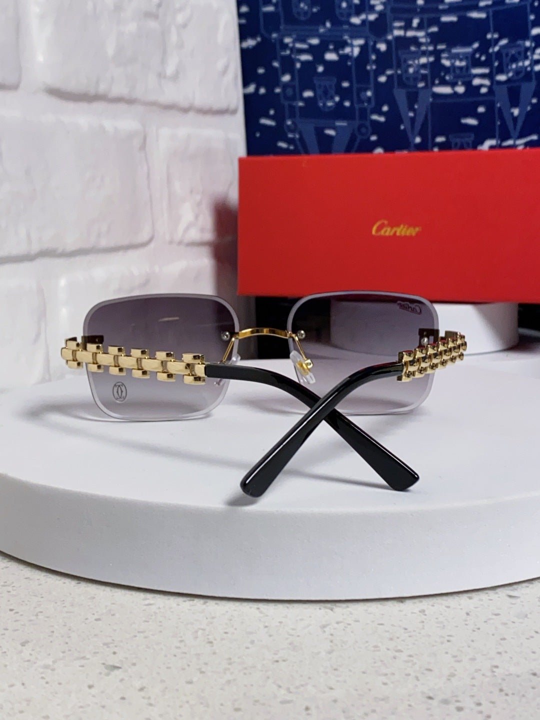 Cartier Lightweight Rimless Silver Lens Sunglasses for Men & Women - 493658 - detail image 3
