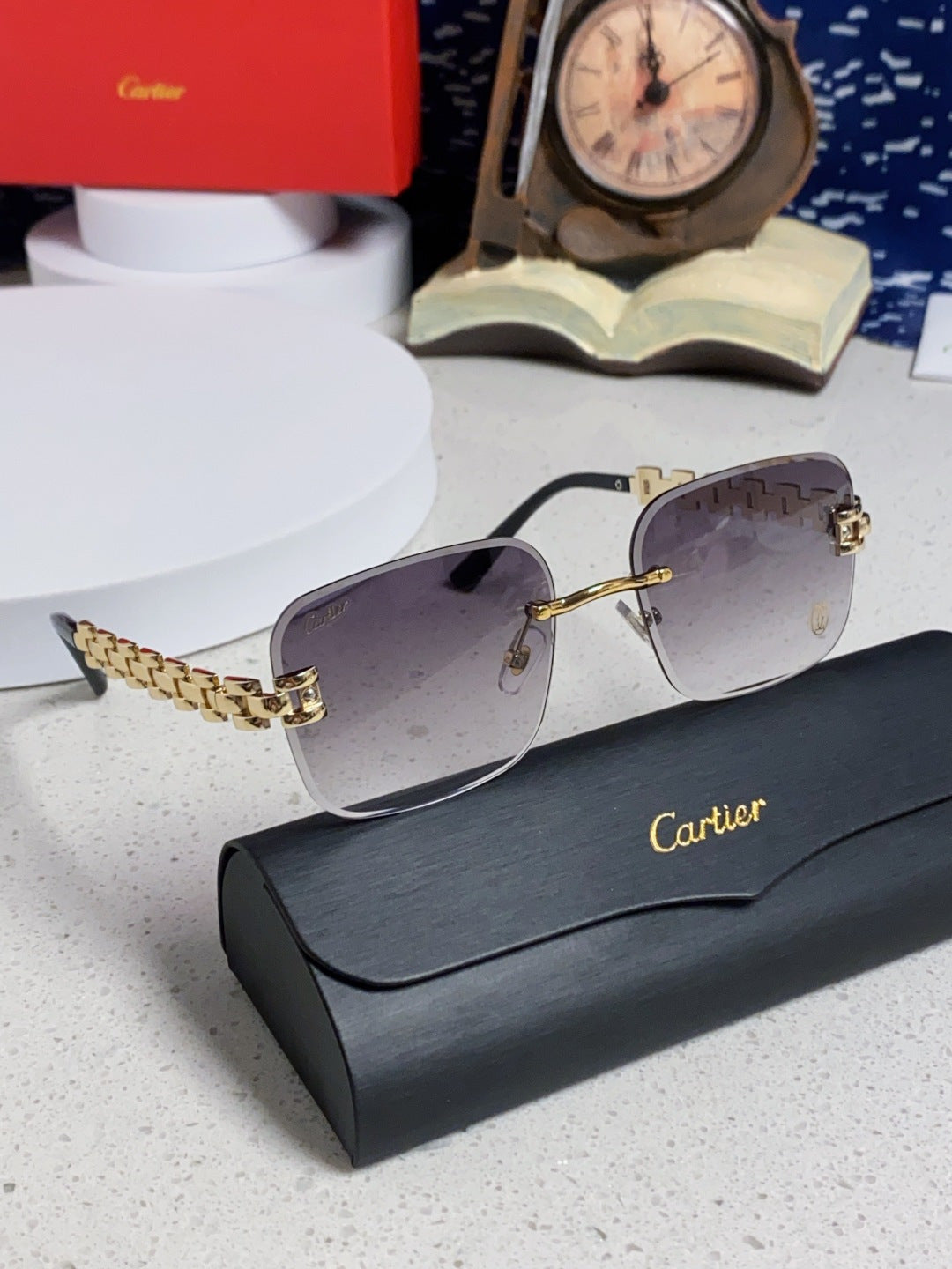 Cartier Lightweight Rimless Silver Lens Sunglasses for Men & Women - 493658 - detail image 10