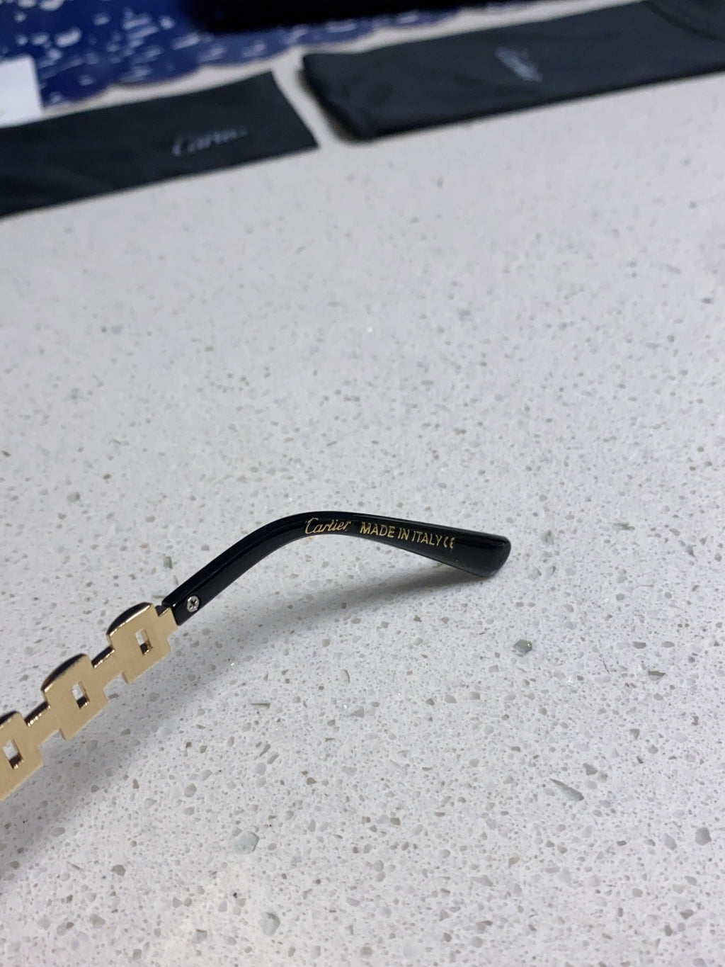 Cartier Lightweight Rimless Blue Lens Sunglasses for Men & Women - 493659 - detail image 8