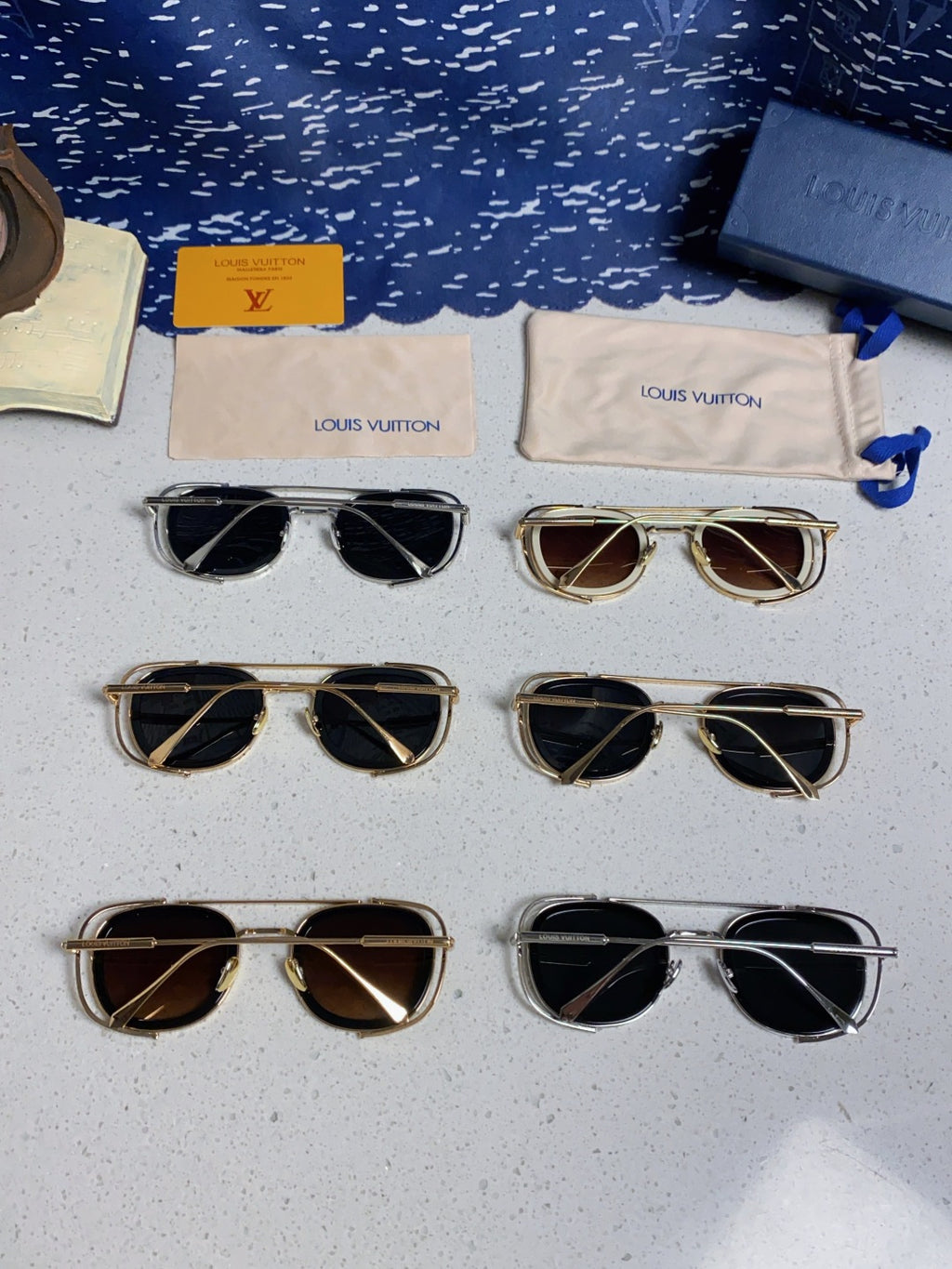 Louis Vuitton Round Black Lens Sunglasses for Men & Women - 493160 - detail image 11