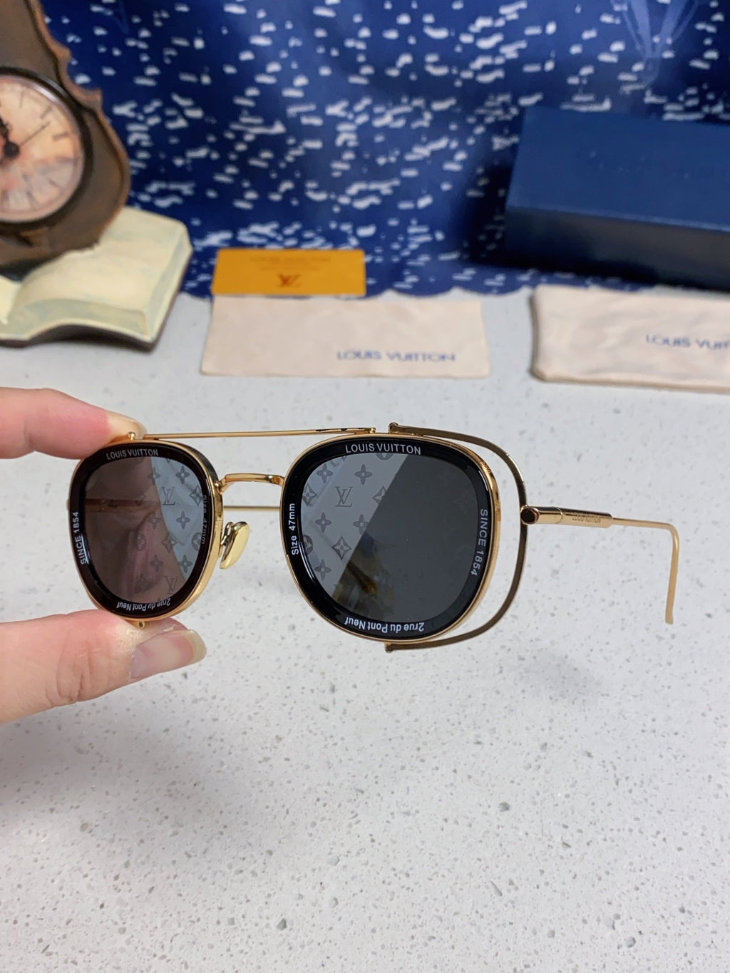 Louis Vuitton Round Silver Lens Sunglasses for Men & Women - detail image 6