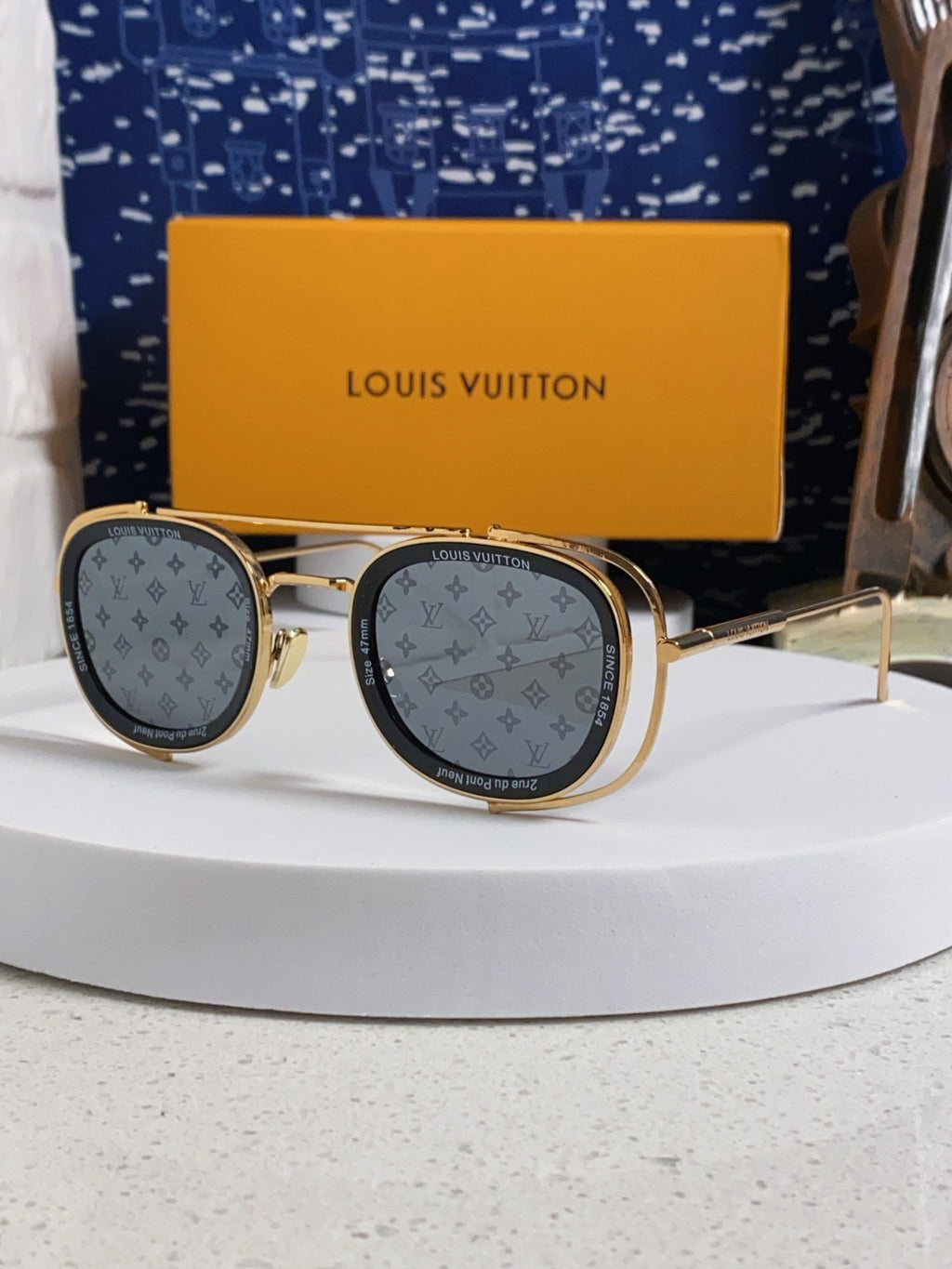 Louis Vuitton Round Silver Lens Sunglasses for Men & Women
