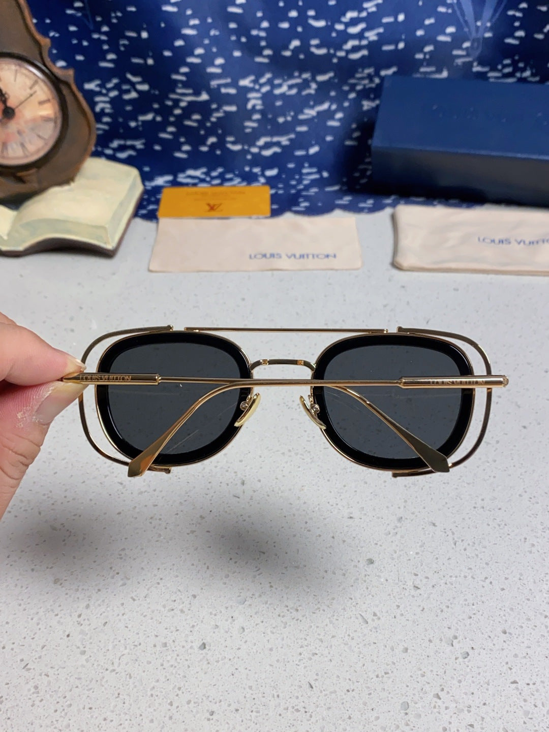 Louis Vuitton Round Black Lens Sunglasses for Men & Women - 493160 - detail image 5