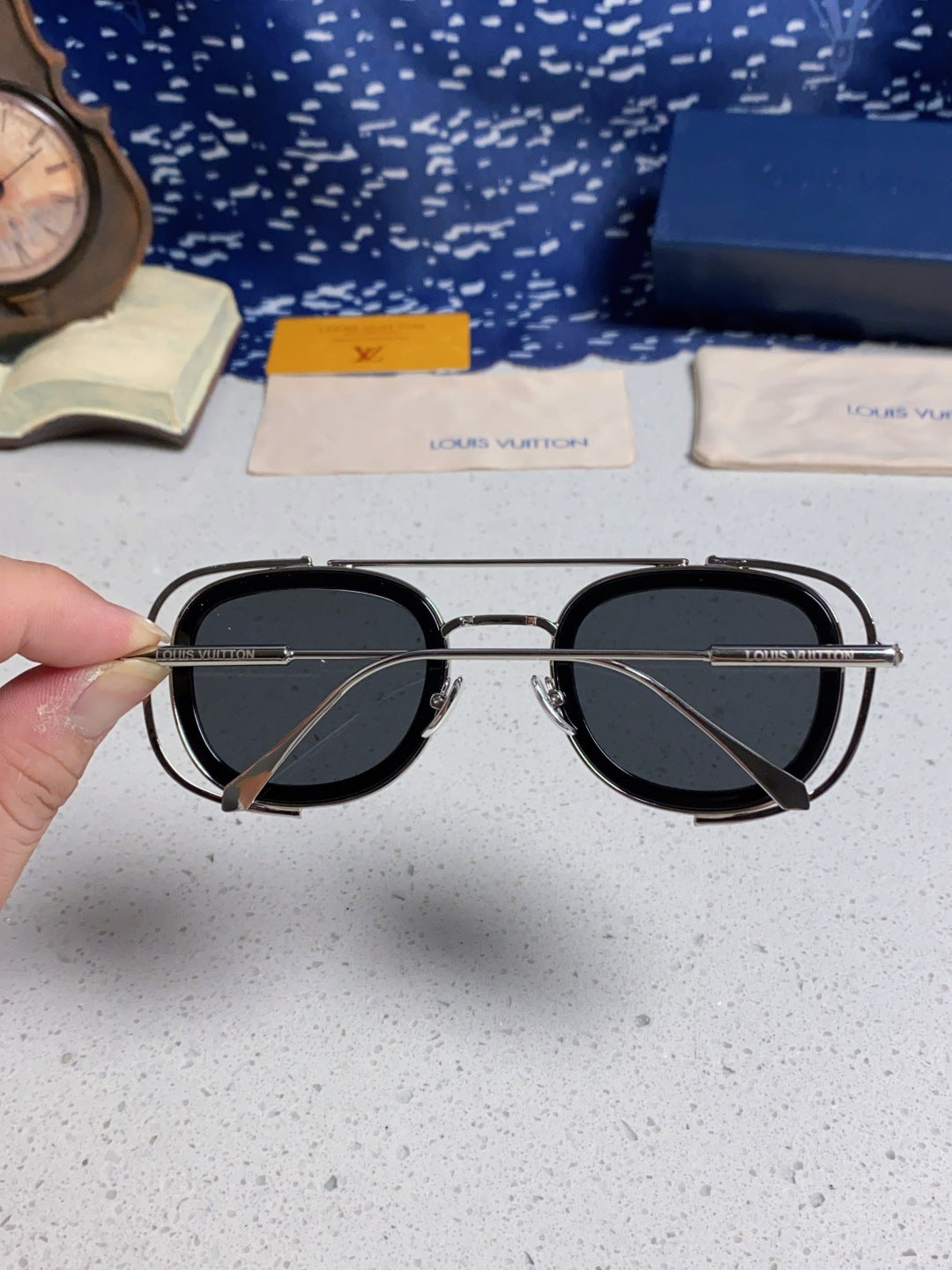 Louis Vuitton Round Black Lens Sunglasses for Men & Women - detail image 5