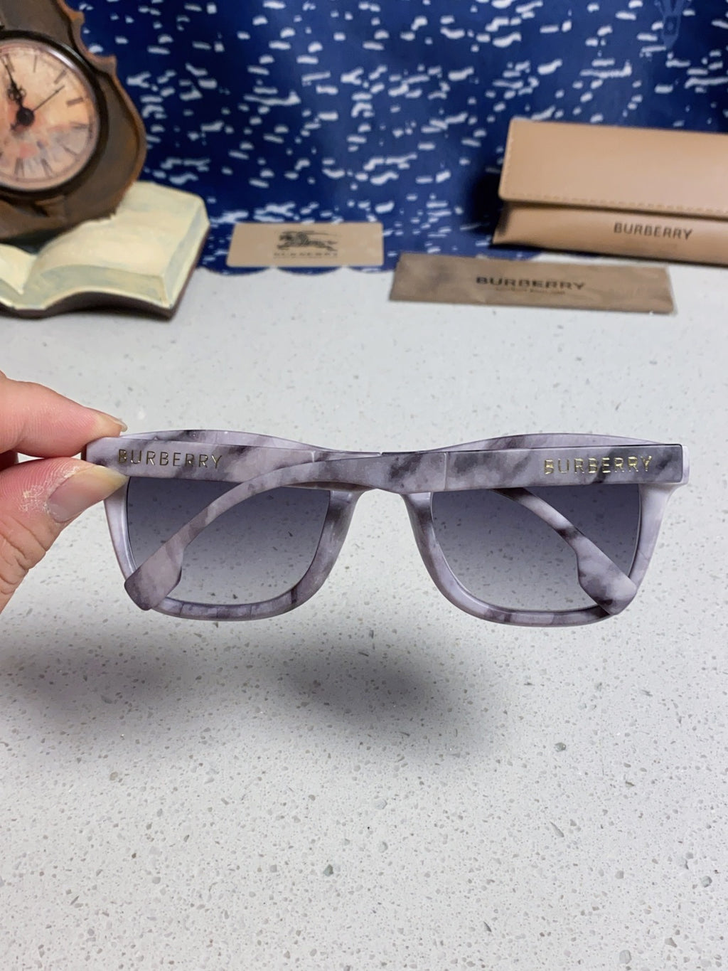 Burberry Folding Fashion Silver Lens Sunglasses for Men & Women - 487445 - detail image 5