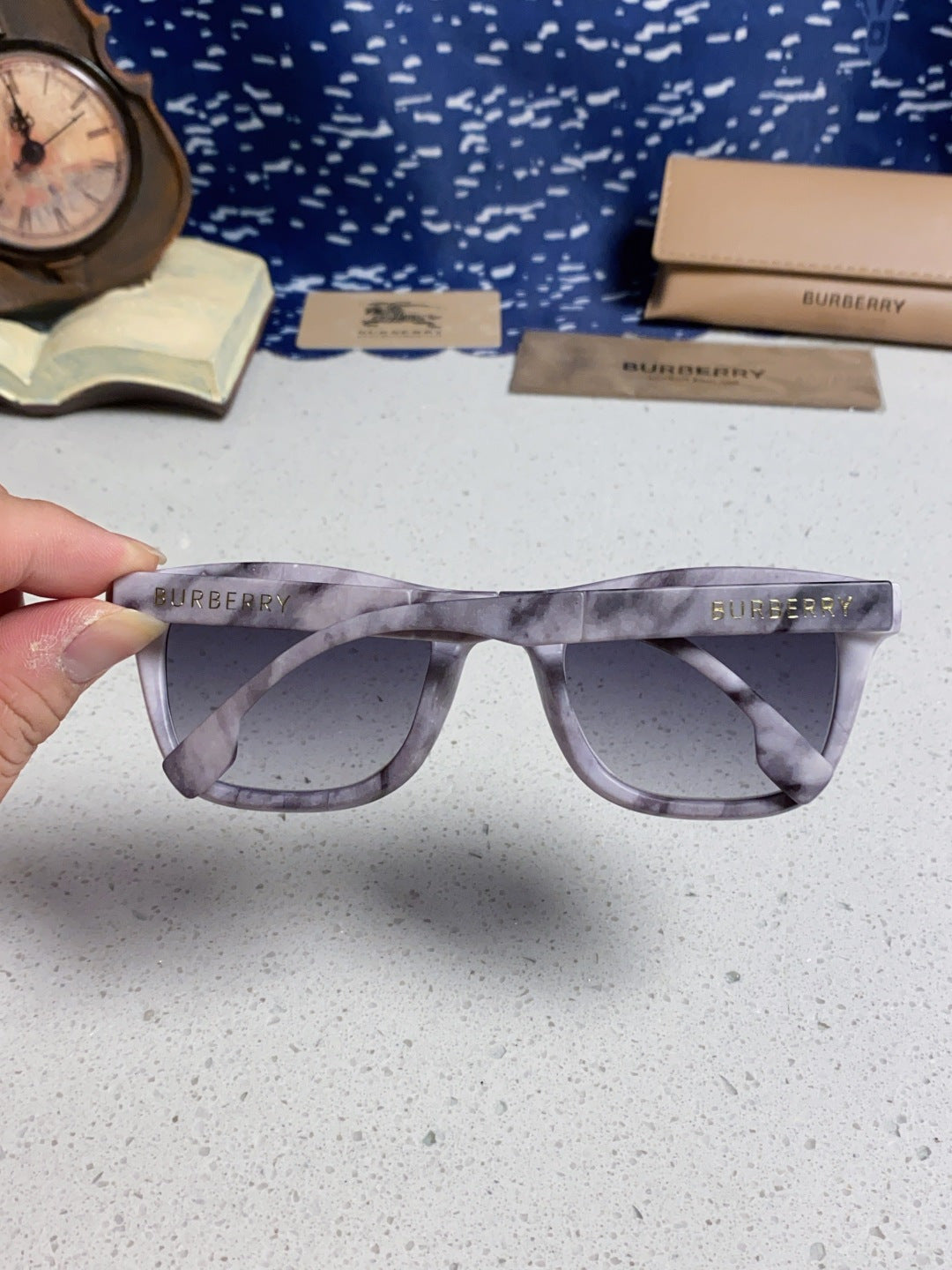 Burberry Folding Fashion Silver Lens Sunglasses for Men & Women - 432410 - detail image 5