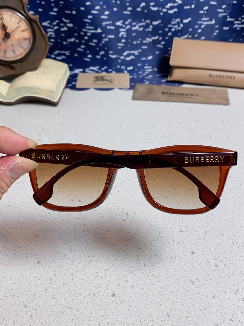 Burberry Folding Fashion Red Lens Sunglasses for Men & Women - 432412 - detail image 5