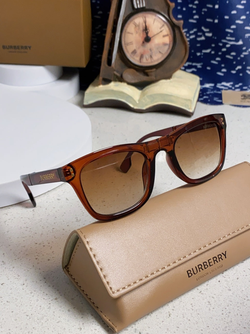 Burberry Folding Fashion Red Lens Sunglasses for Men & Women - 998321 - detail image 10