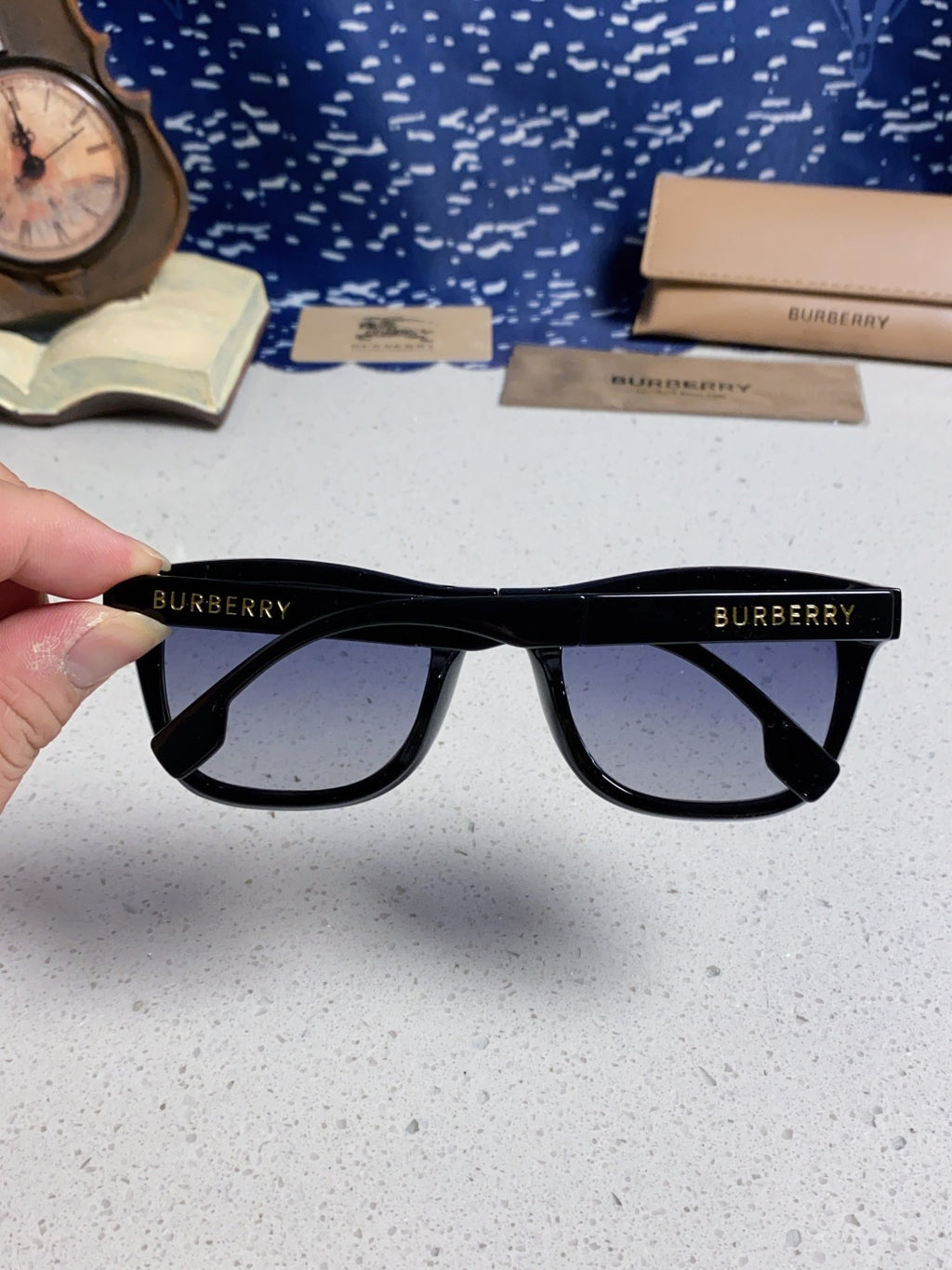 Burberry Folding Fashion Silver Lens Sunglasses for Men & Women - 998323 - detail image 5