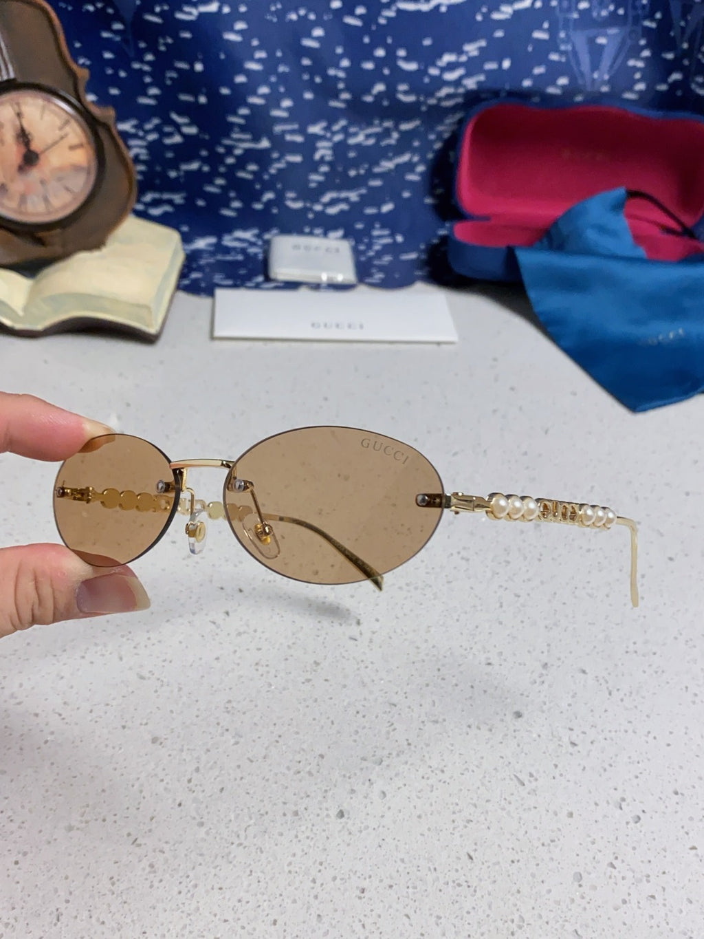 Gucci GG1922 Round Gold Lens Sunglasses for Men & Women - detail image 6