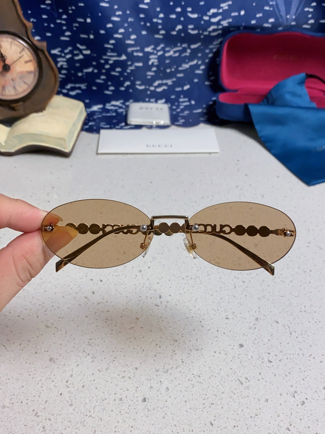 Gucci GG1922 Round Gold Lens Sunglasses for Men & Women - detail image 4