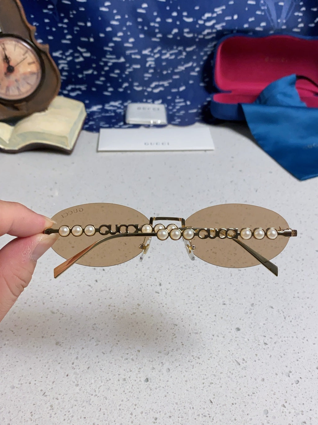 Gucci GG1922 Round Gold Lens Sunglasses for Men & Women - detail image 5