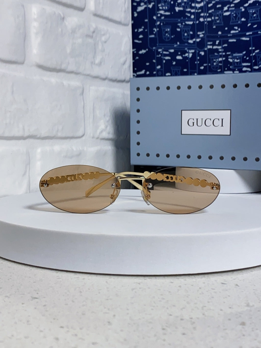 Gucci GG1922 Round Gold Lens Sunglasses for Men & Women - detail image 2