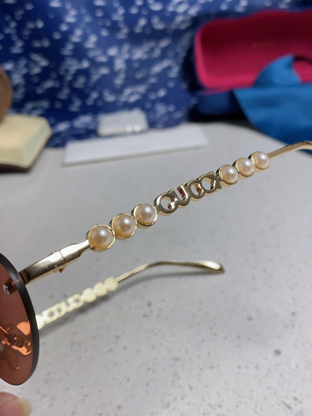 Gucci GG1922 Round Red Lens Sunglasses for Men & Women - detail image 7